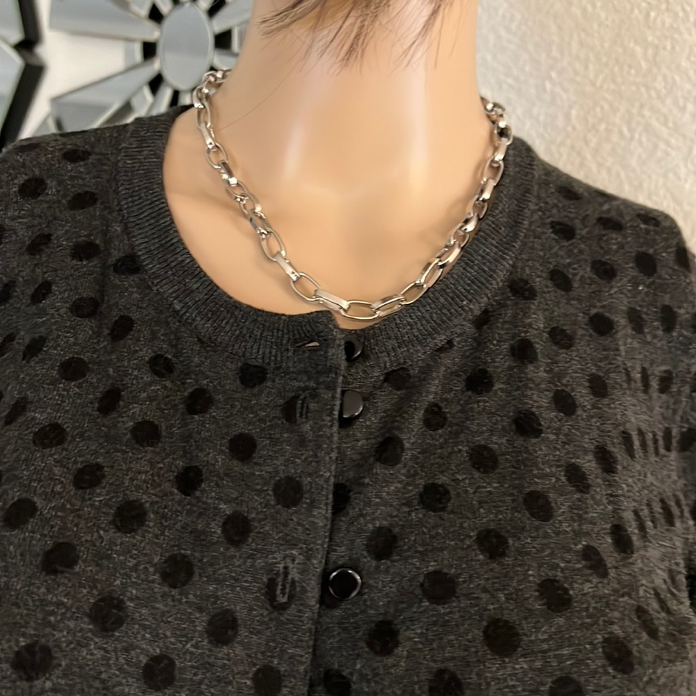 (cable & gauge) ladies, light jacket size S in dark gray with black dots
